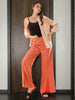 Women's Solid Flared Pants With Slit