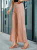 Women's Solid Flared Pants With Slit