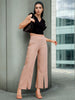 Women's Solid Flared Pants With Slit