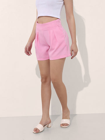 Women's Solid Flared Shorts