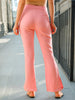Women's Straight Leg Tapered Pants With Slit