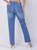 Women's Blue Straight Fit Casual Jeans