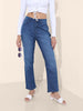 Women's Blue Straight Fit Casual Jeans