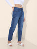 Women's Blue Straight Fit Casual Jeans