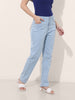 Women's Blue Straight Fit Casual Jeans