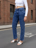 Women's Blue Straight Fit Vintage Jeans