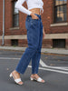 Women's Blue Straight Fit Vintage Jeans