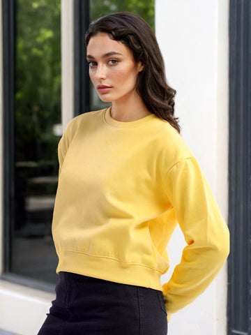 Women's Solid Regular Fit Sweatshirt