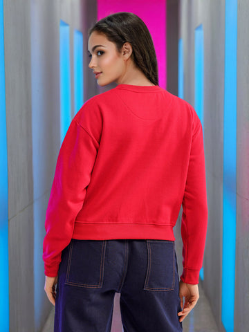 Women's Solid Regular Fit Sweatshirt
