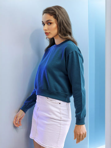 Women's Solid Regular Fit Sweatshirt