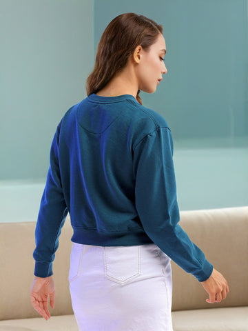 Women's Solid Regular Fit Sweatshirt