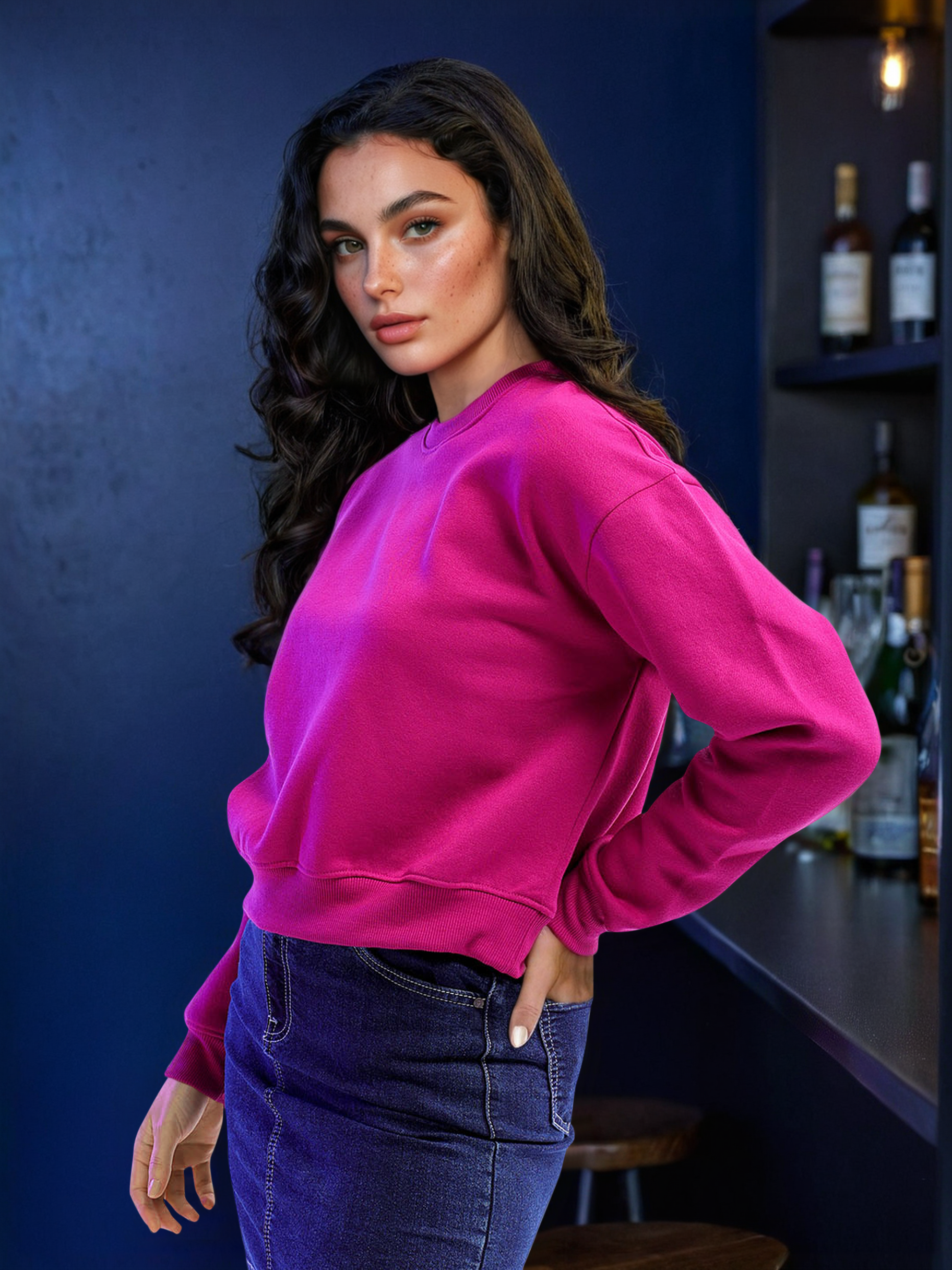 Women's Solid Regular Fit Sweatshirt