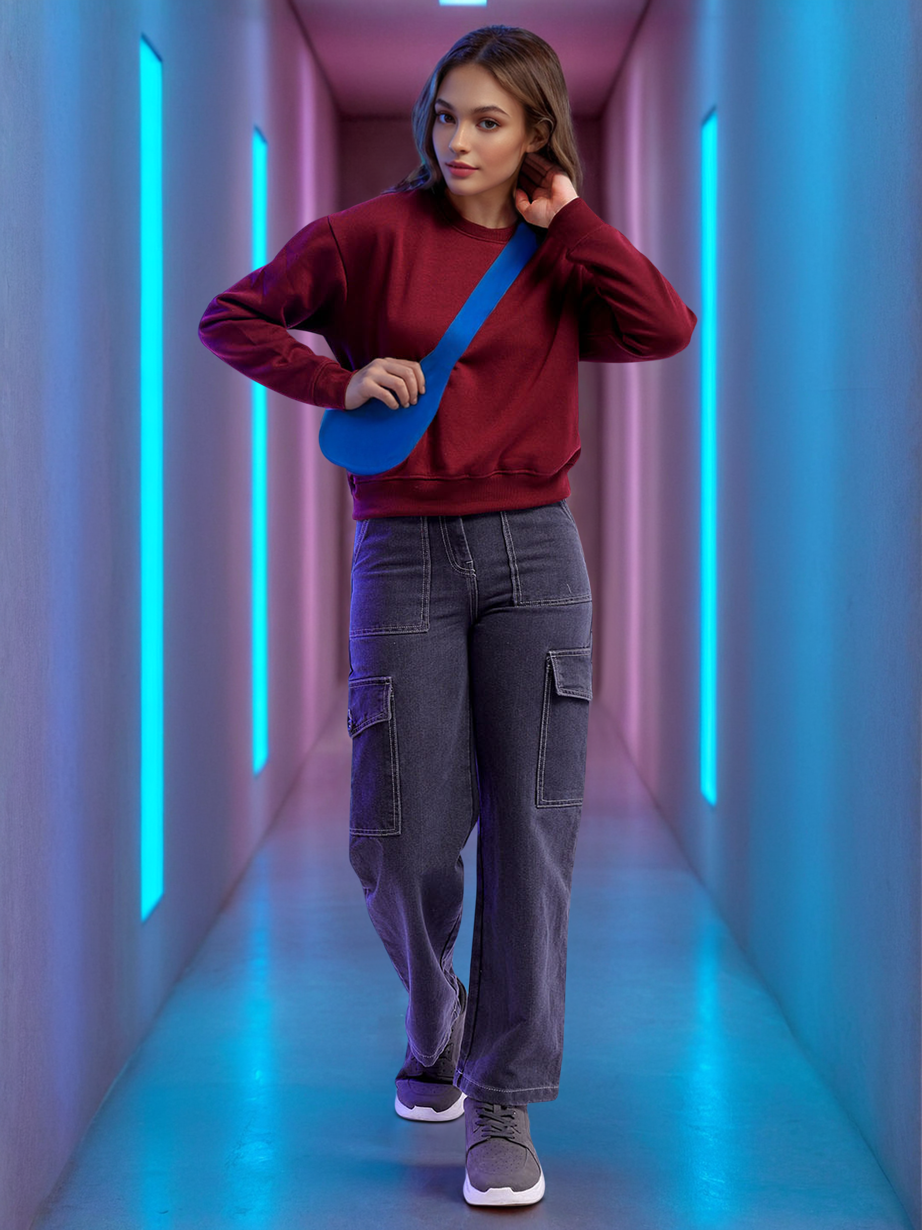 Women's Solid Regular Fit Sweatshirt