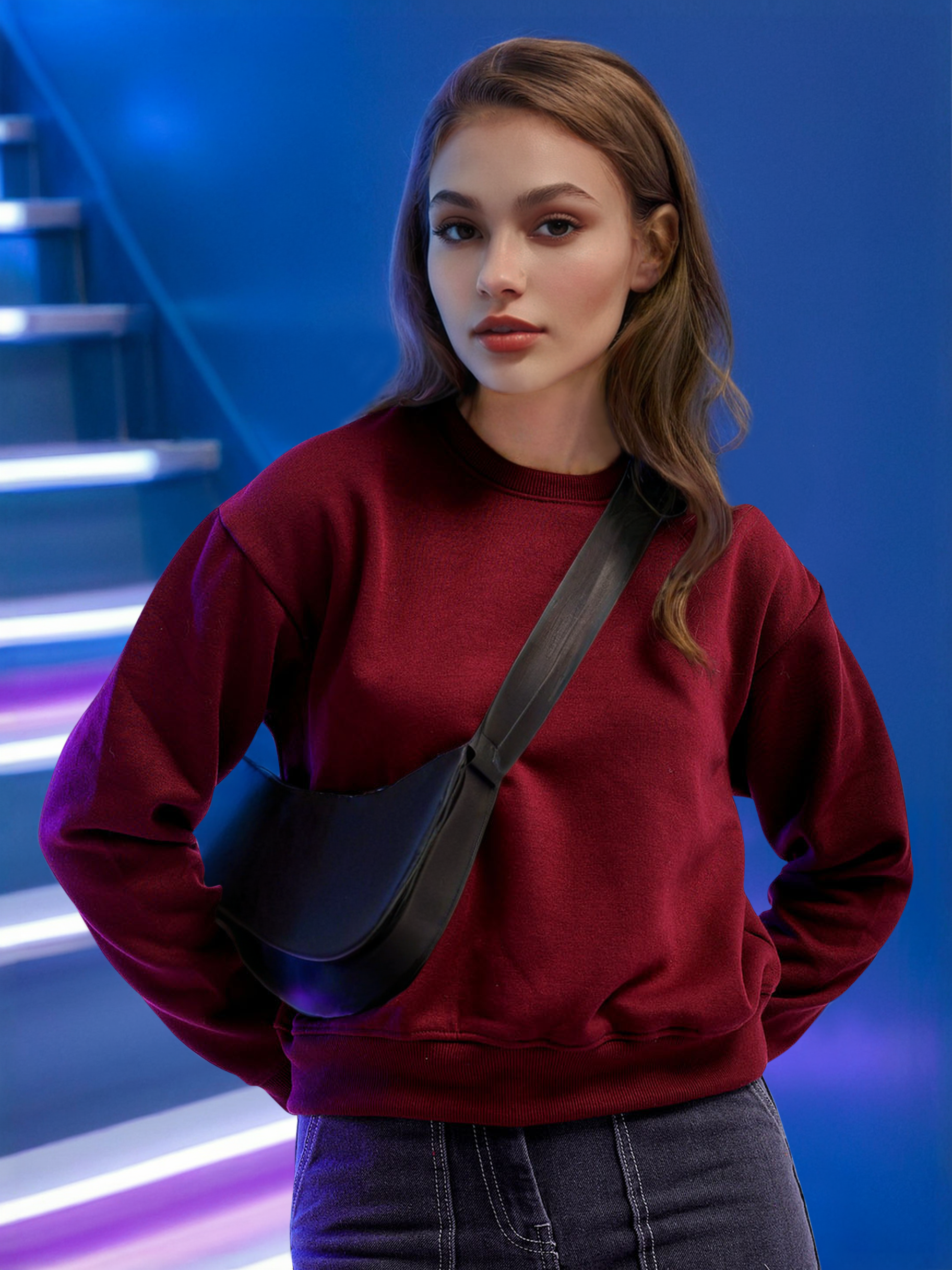 Women's Solid Regular Fit Sweatshirt