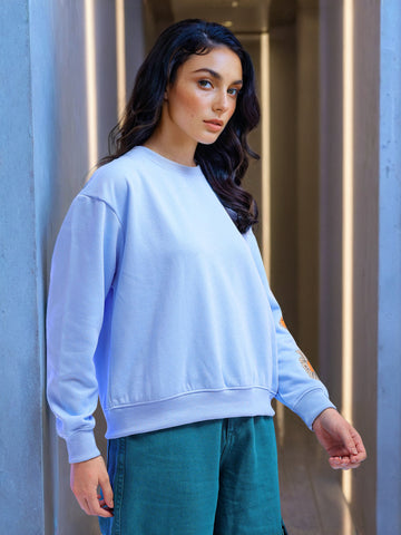 Women's Back Printed Regular Fit Sweatshirt