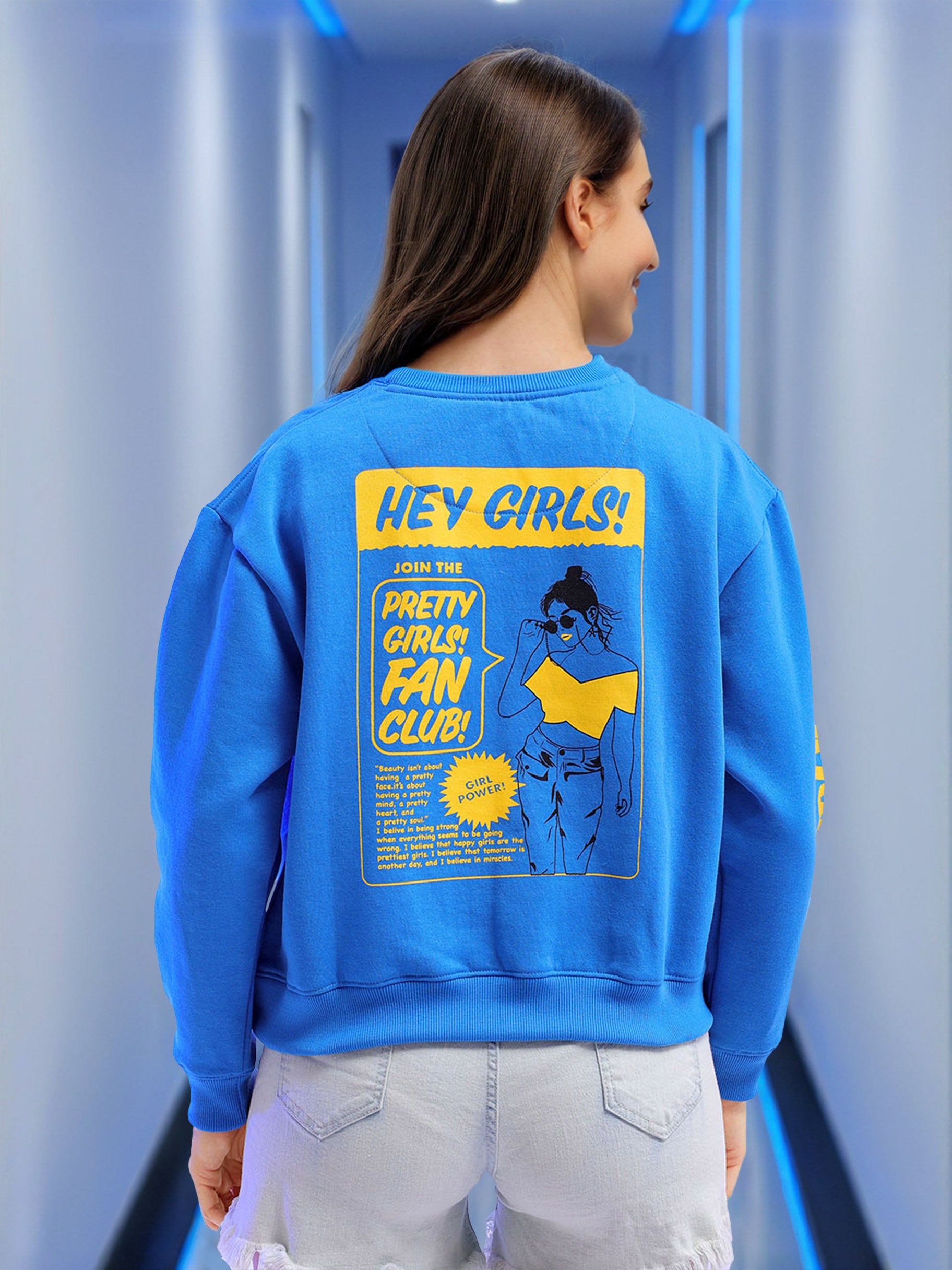 Women's Back Printed Regular Fit Sweatshirt