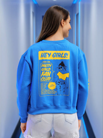 Women's Back Printed Regular Fit Sweatshirt