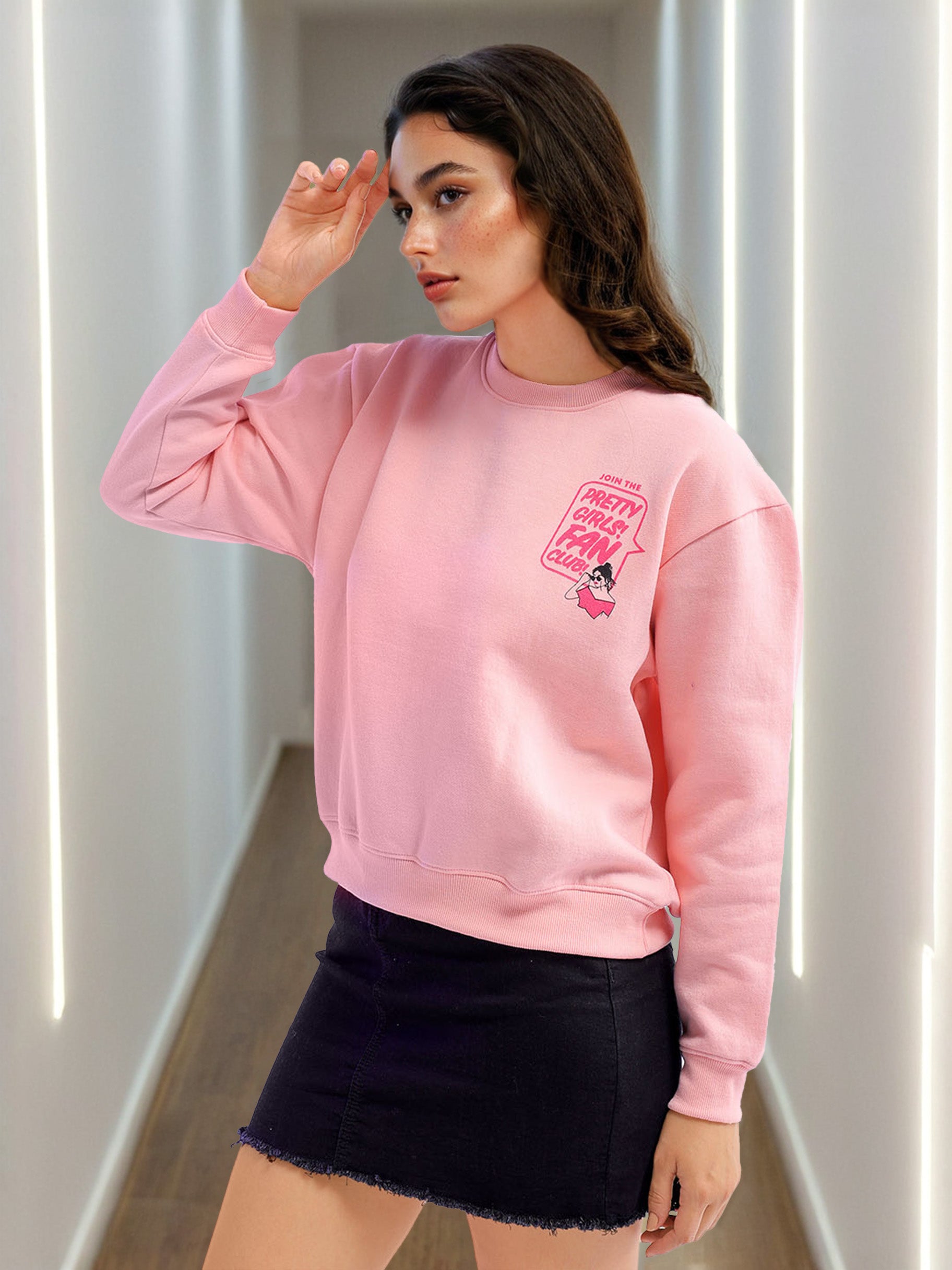 Women's Back Printed Regular Fit Sweatshirt