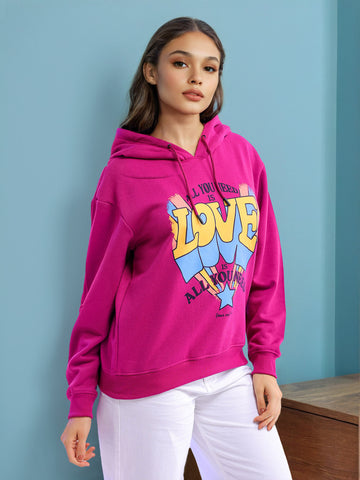 Women's Printed Regular Fit Sweatshirt
