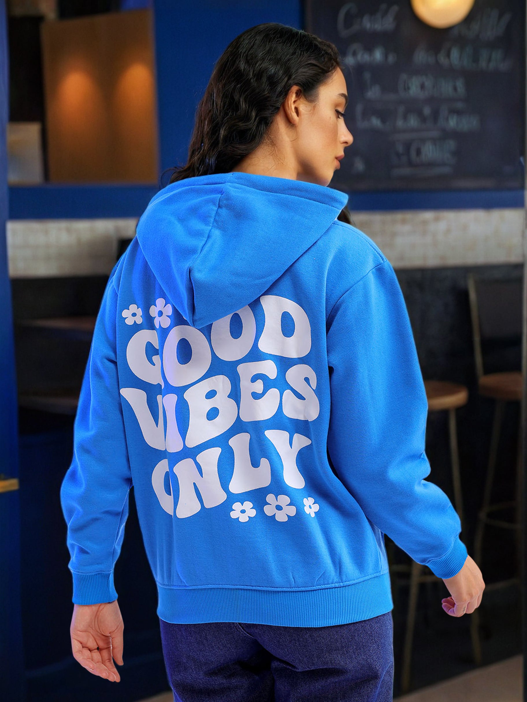 Women's Back Printed Regular Fit Sweatshirt