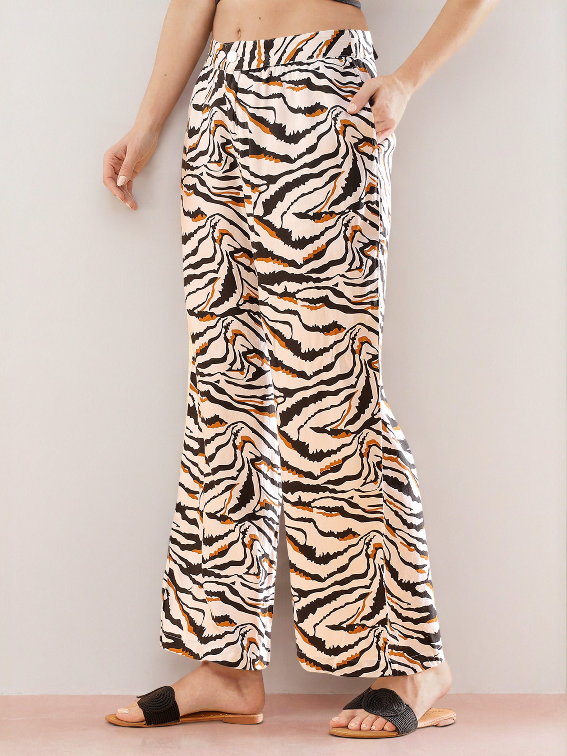Women's Animal Printed Flare Pant