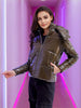 Women's Metallic Jacket With Detachable Hood