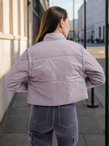 Women's Detachable Sleeve Crop Jacket