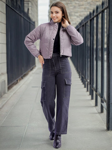 Women's Detachable Sleeve Crop Jacket