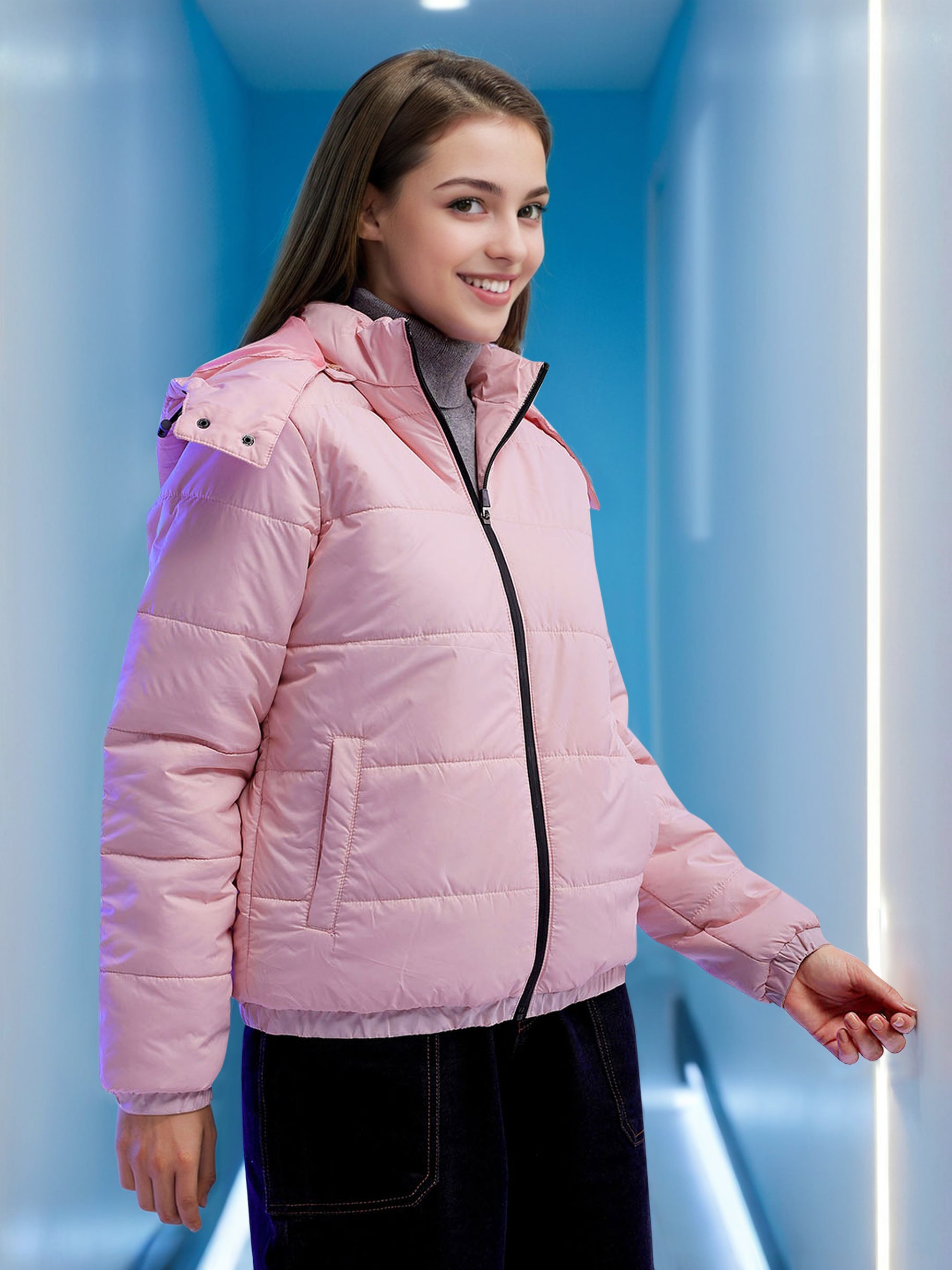 Women's Detachable Hood Puffer Jacket