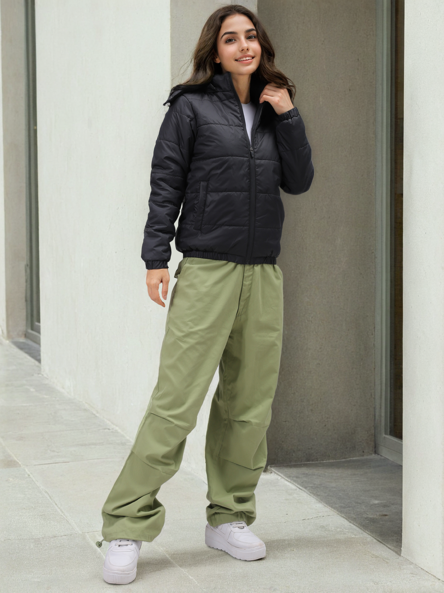 Women's Detachable Hood Puffer Jacket