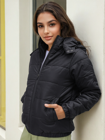 Women's Detachable Hood Puffer Jacket