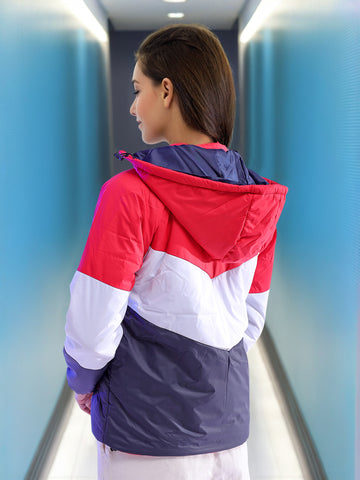 Women's Colorblock Detachable Hood Jacket