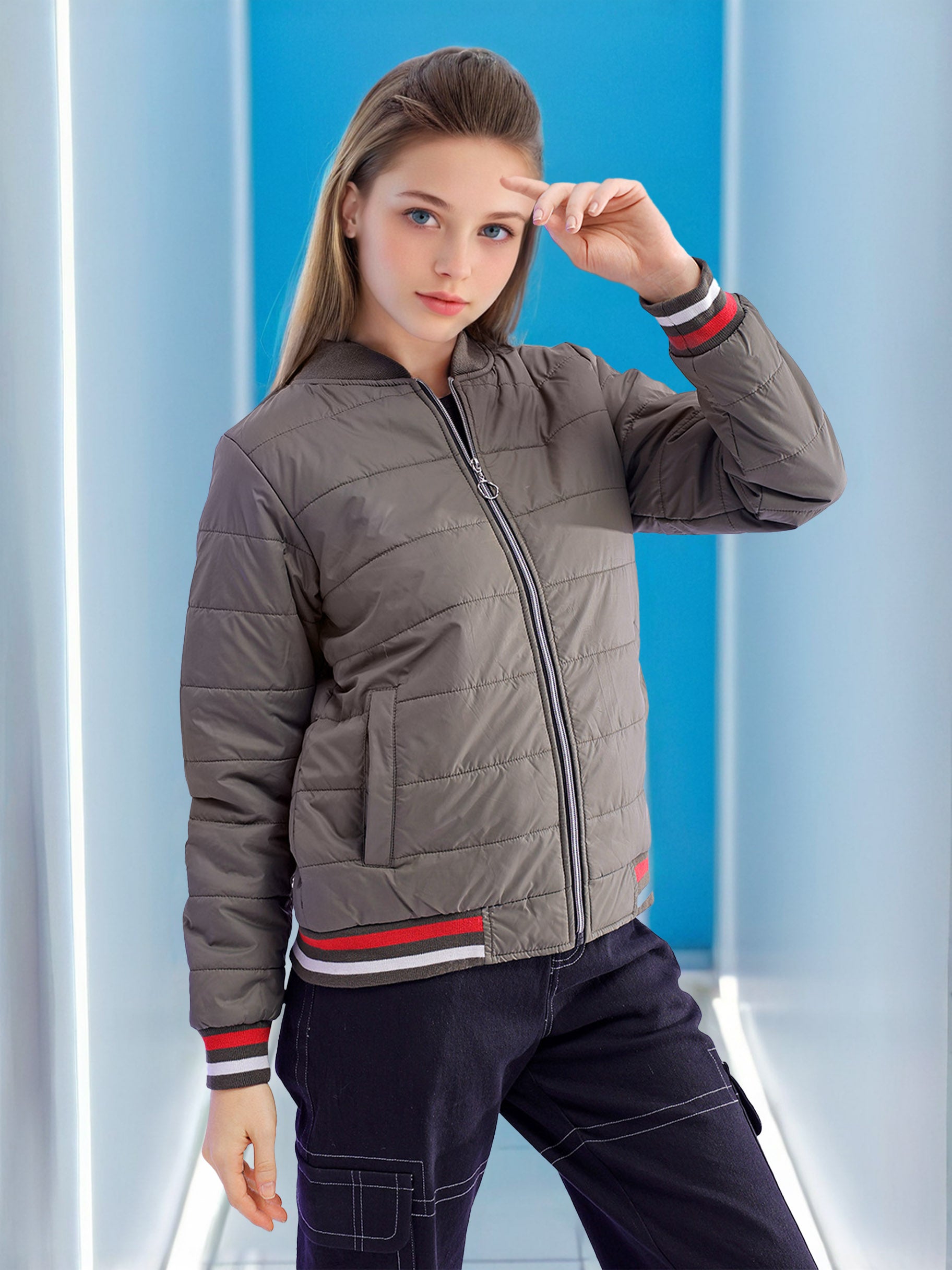 Women's Puffer Jacket With Rib