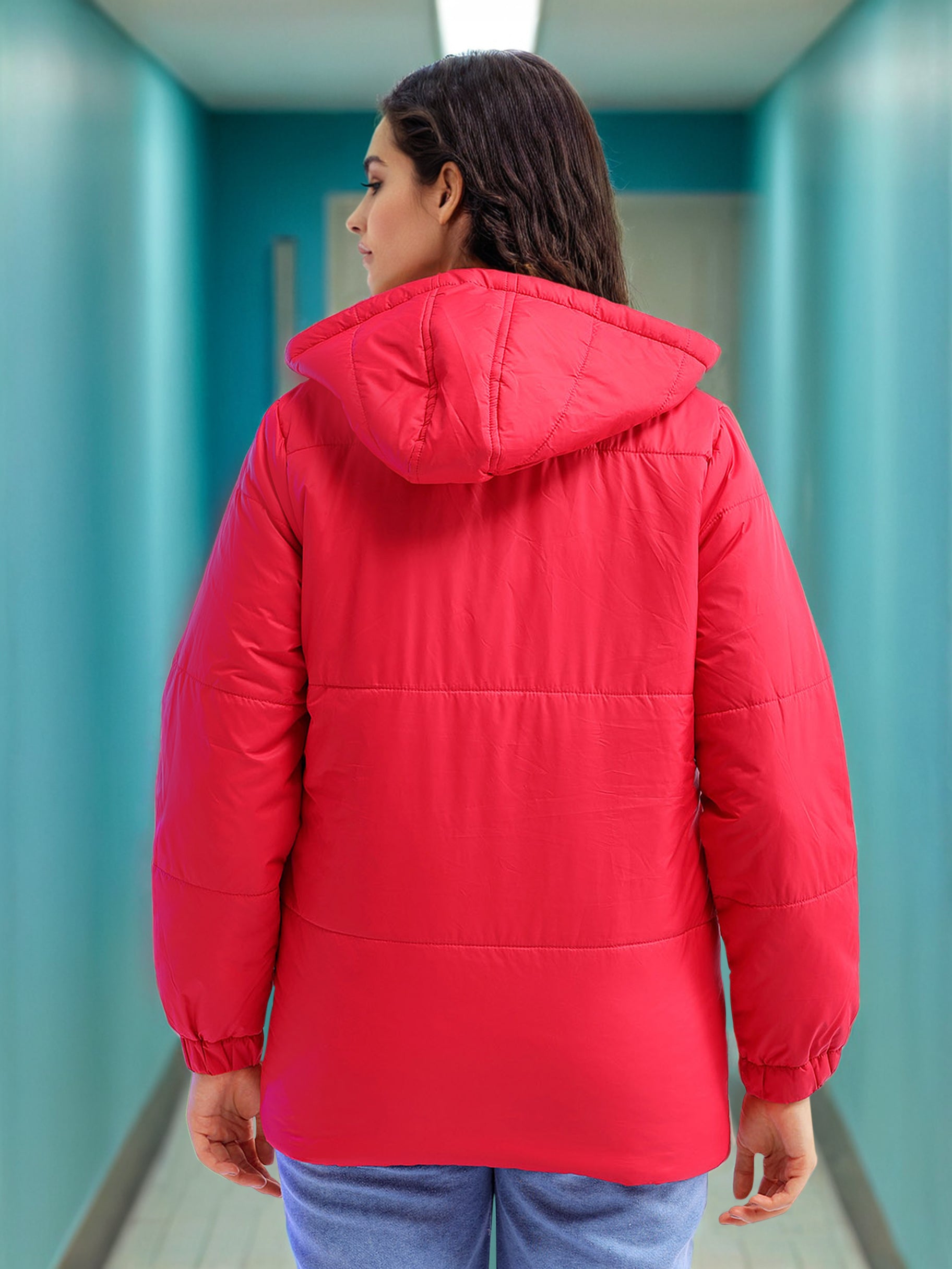 Women's Short Parka With Hood