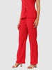 Women's Red and Bootcut Fit Textured Shirt and Trousers Coordinates