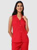 Women's Red and Bootcut Fit Textured Shirt and Trousers Coordinates