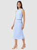 Women's Blue Textured Top and Skirt Coordinates