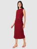 Women's Maroon Textured Top and Skirt Coordinates