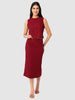 Women's Maroon Textured Top and Skirt Coordinates