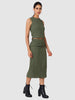 Women's Green Textured Top and Skirt Coordinates