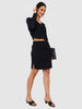 Women's Black Textured Top and Skirt Coordinates