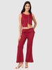Women's Maroon and Flared Textured Top and Pant Coordinates
