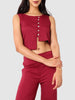 Women's Maroon and Flared Textured Top and Pant Coordinates