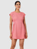 Women's Pink Fit Textured Mini Dress
