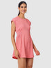 Women's Pink Fit Textured Mini Dress