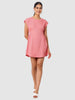 Women's Pink Fit Textured Mini Dress