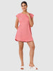 Women's Pink Fit Textured Mini Dress