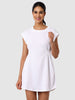 Women's White Fit Textured Mini Dress