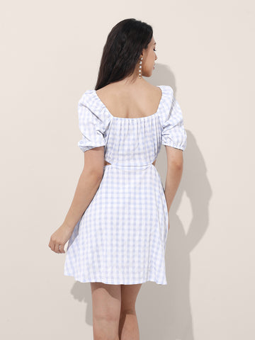 Freehand Women Fit and Flare Textured Cut Out Dress