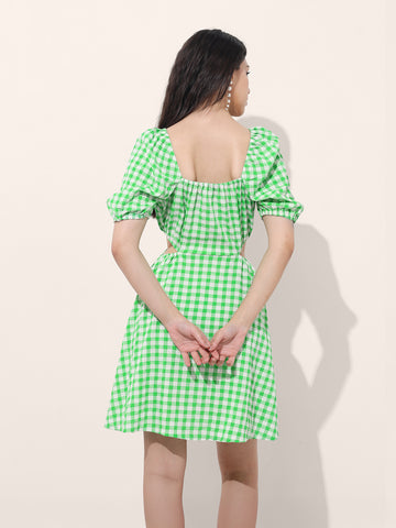 Freehand Women Fit and Flare Textured Cut Out Dress